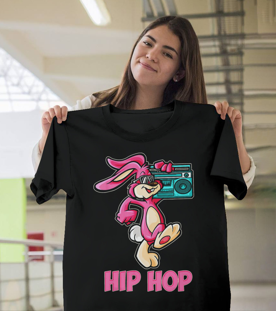 Hip Hop Easter Bunny with Boombox T-Shirt