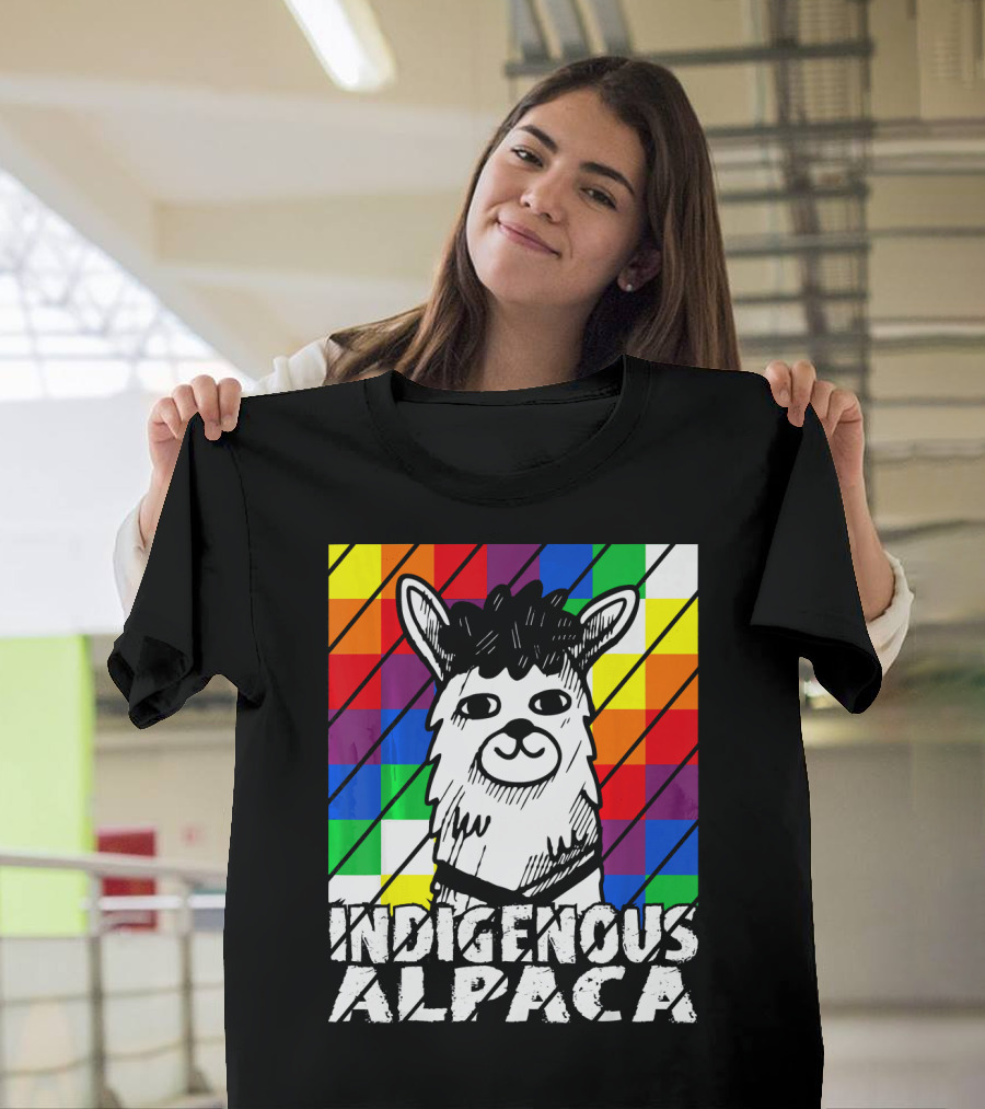 Indigenous Alpaca Wiphala Flag Andean Ll Vibrant Colorful T-Shirt