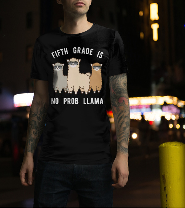 Fifth Grade Is No Prob Llama Sunglasses Trio T-Shirt