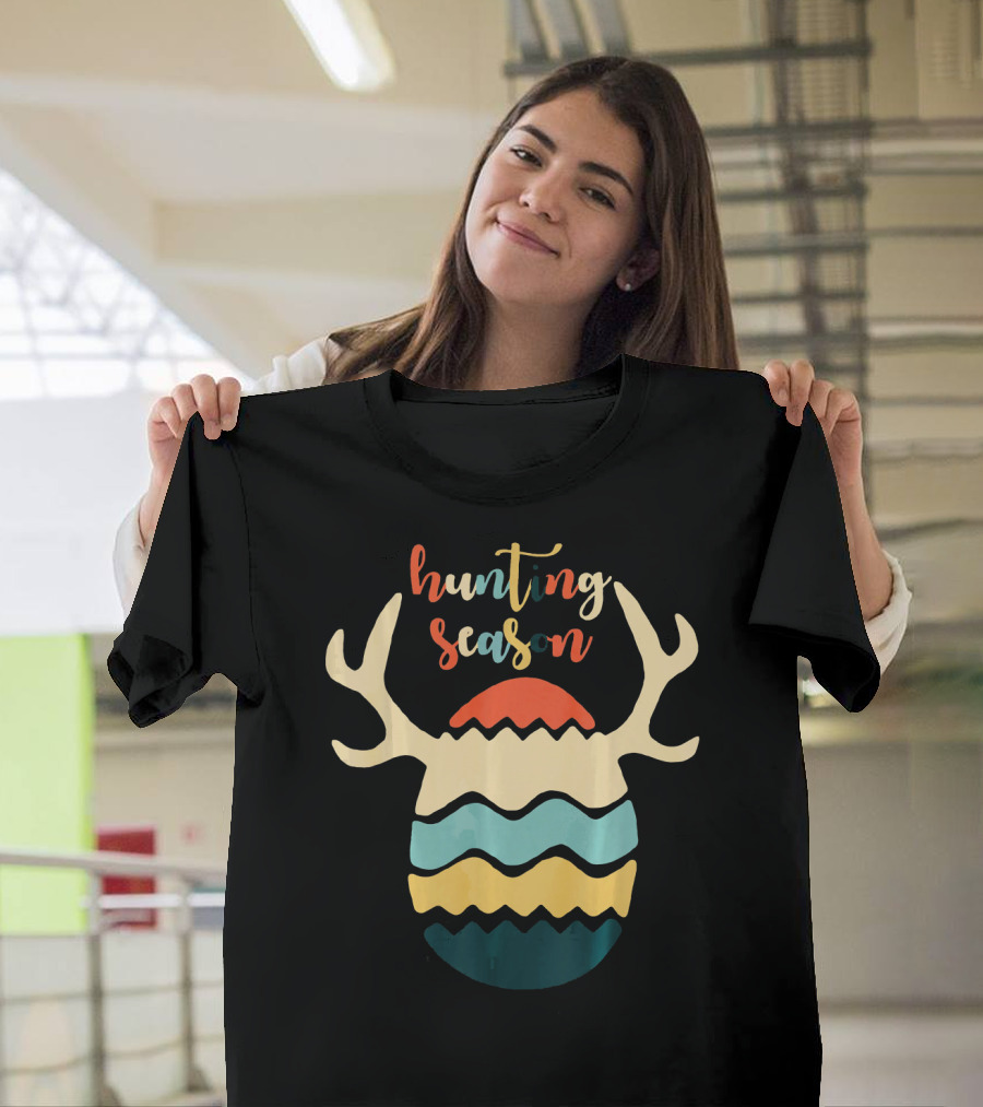 Hunting Season Easter Egg Antlers Cute Bunny Funny Easter T-Shirt