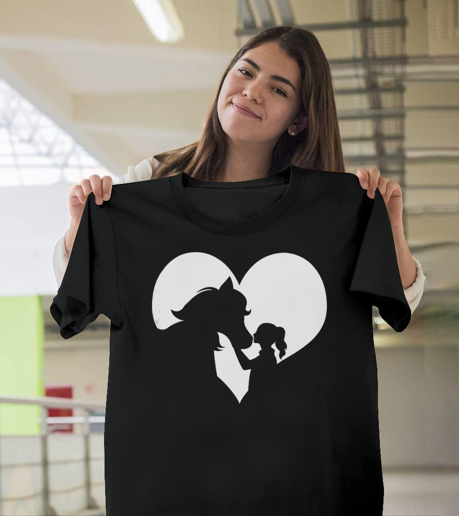 Horse Girl Heart Silhouette for Horse Lovers T-Shirt