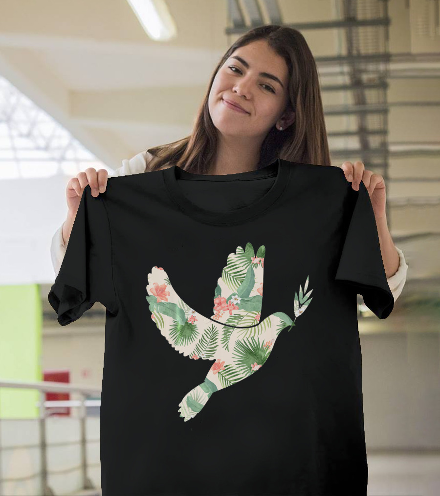 Pigeon Flower Tropical Dove T-Shirt