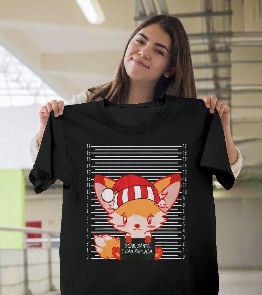 Dear Santa I Can Explain Fox Mugshot Lineup T-Shirt