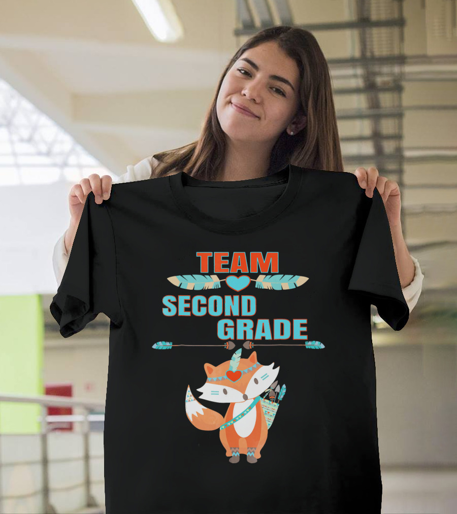 Team Second Grade Fox with Feathers and Arrows T-Shirt