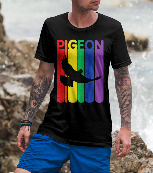 Pigeon Enthusiast Rainbow Bird Lover Colorful T-Shirt