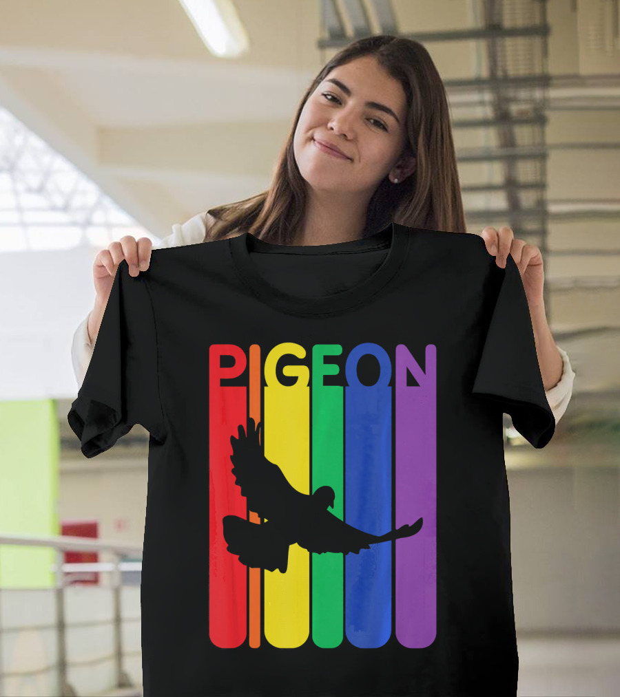 Pigeon Enthusiast Rainbow Bird Lover Colorful T-Shirt