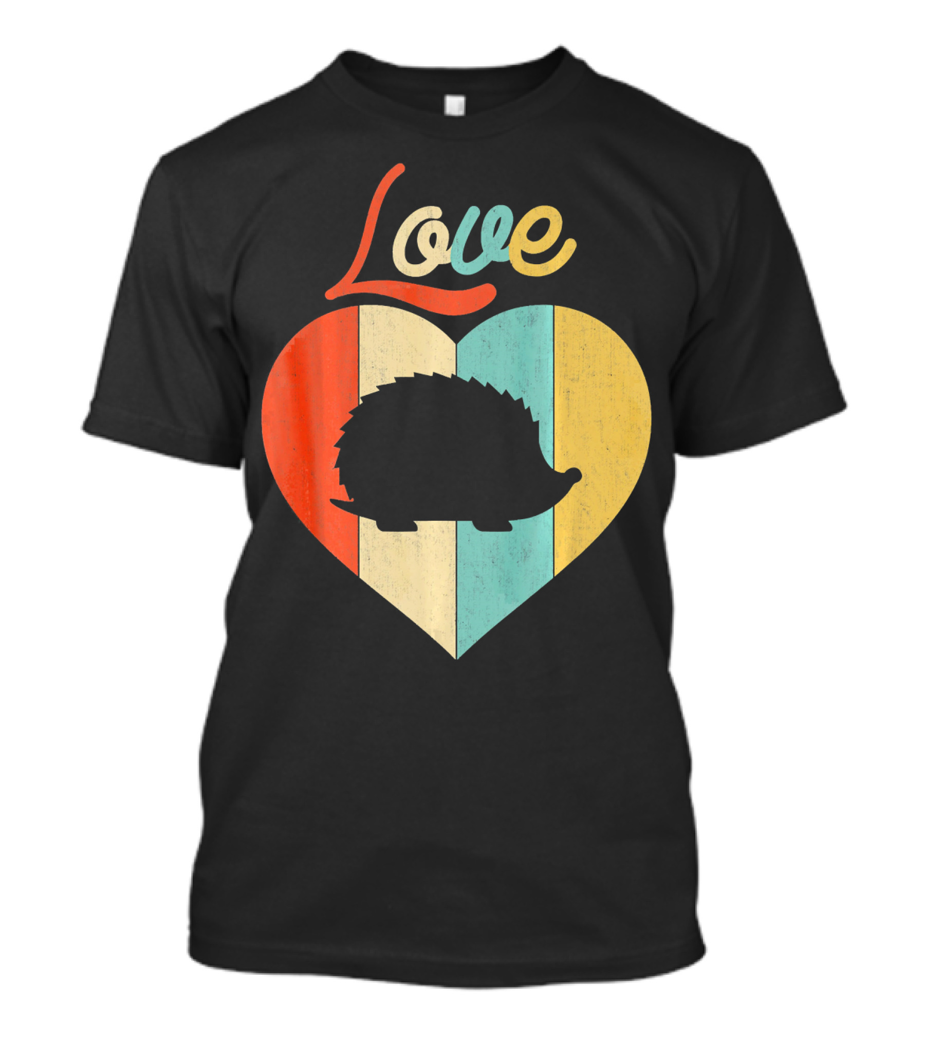 Vintage Retro Love Hedgehog Heart T-Shirt