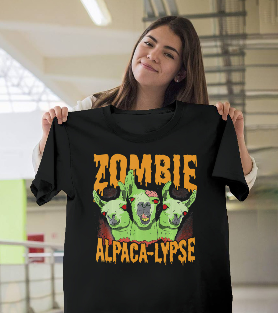 Zombie Alpaca-Lypse Halloween Llama Horror T-Shirt