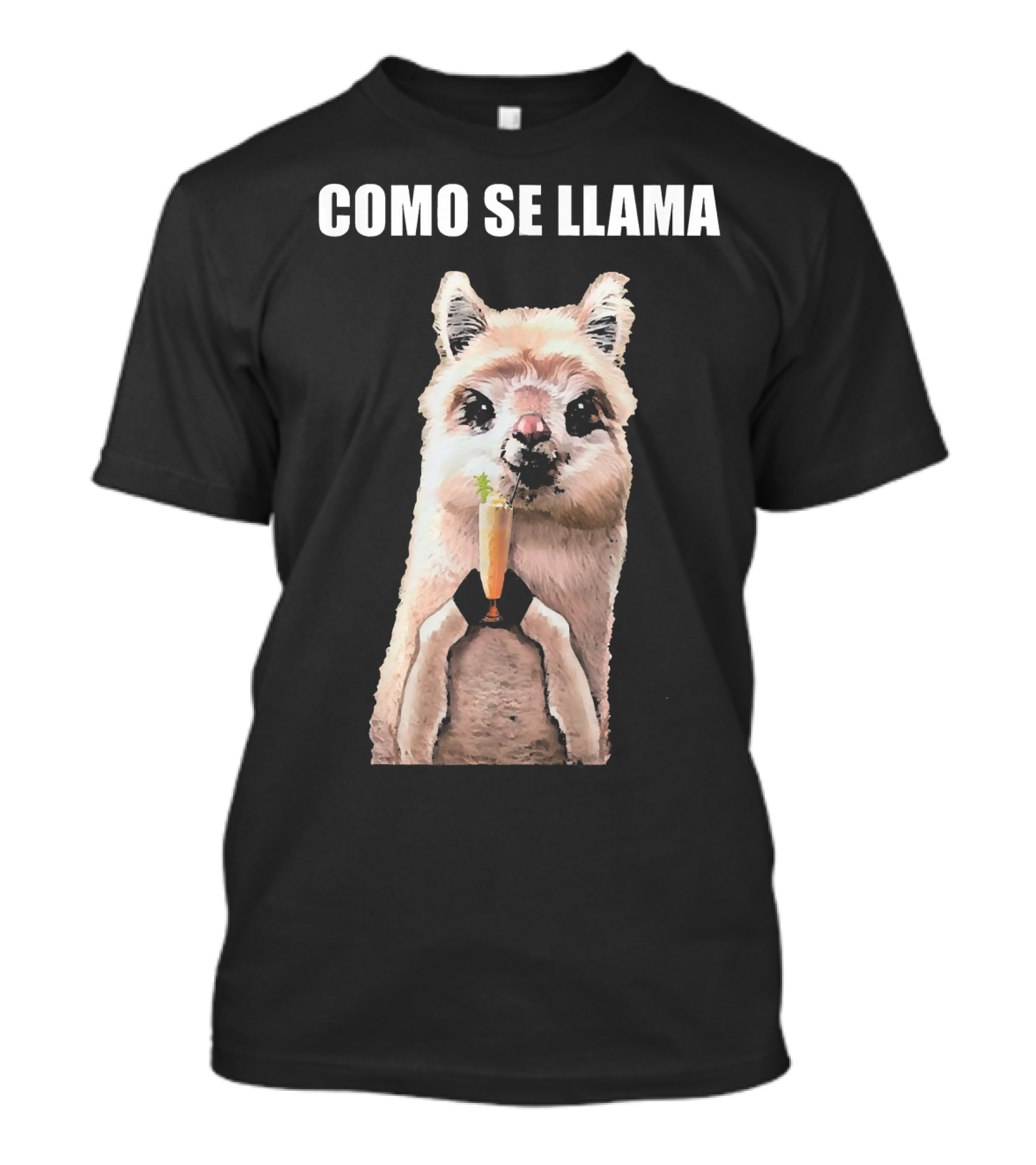 COMO SE LLAMA Llama Holding Drink T-Shirt