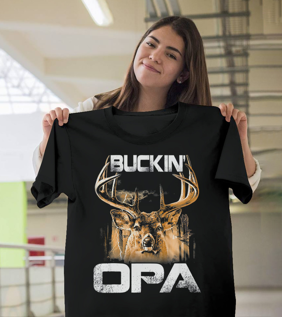 Buckin' Opa Deer Hunting Bucking Antlers T-Shirt