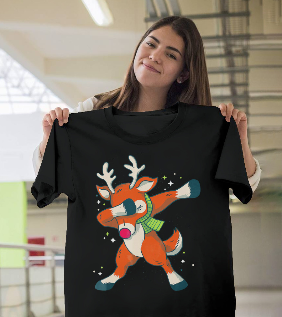 Merry Christmas Dabbing Reindeer Dab Dance T-Shirt