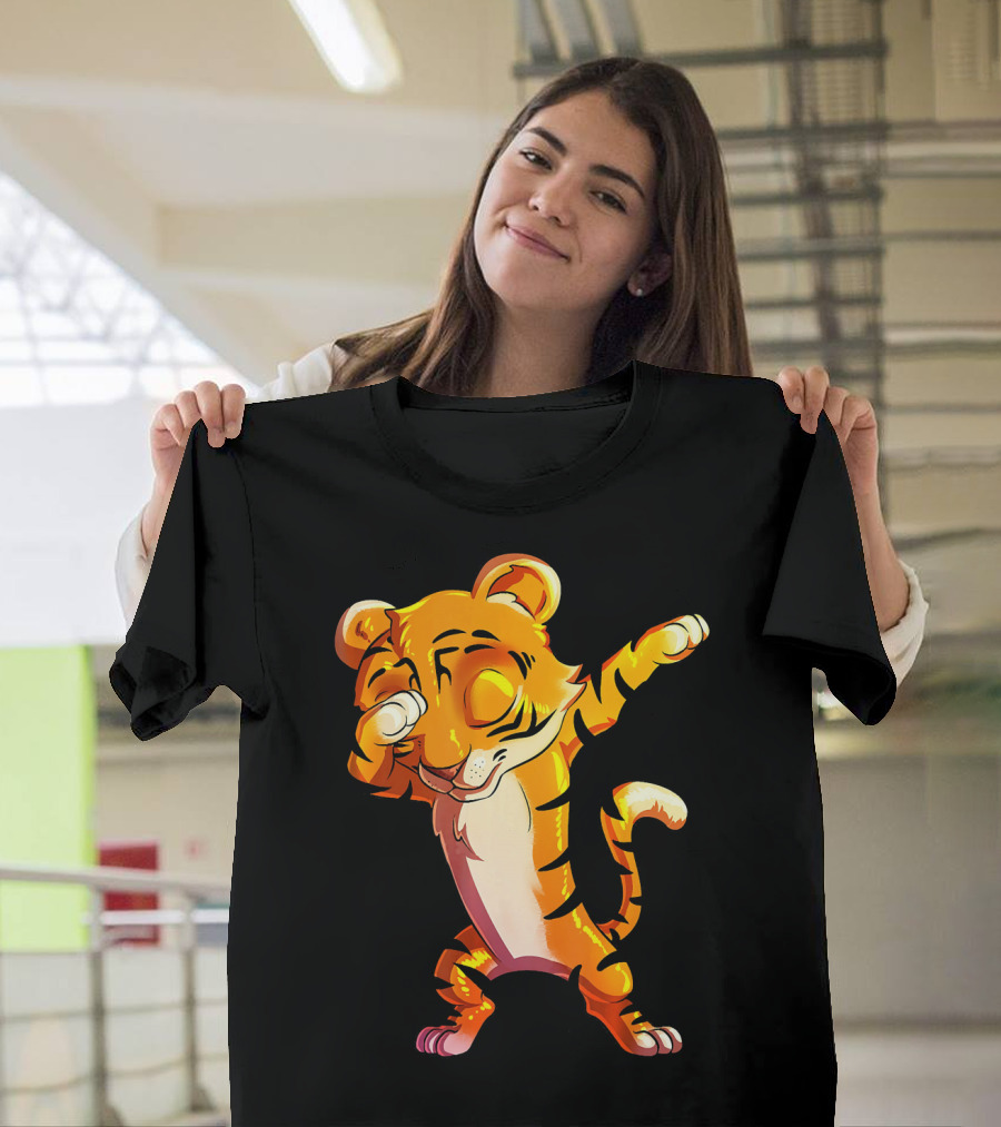 Cute Dabbing Tiger Big Cat Cub Playful Dance Pose T-Shirt