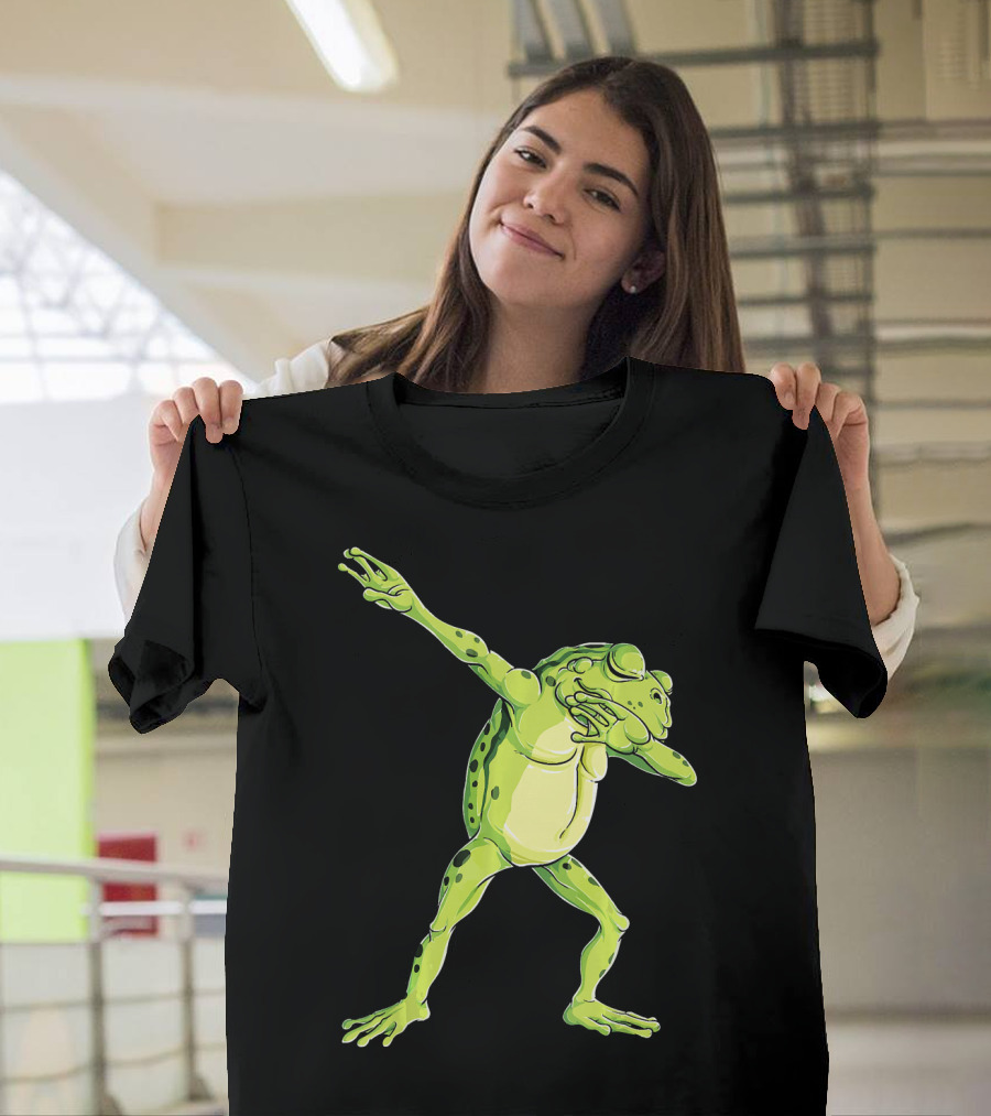 Dabbing Frog Kids Fun Green Dance Pose T-Shirt