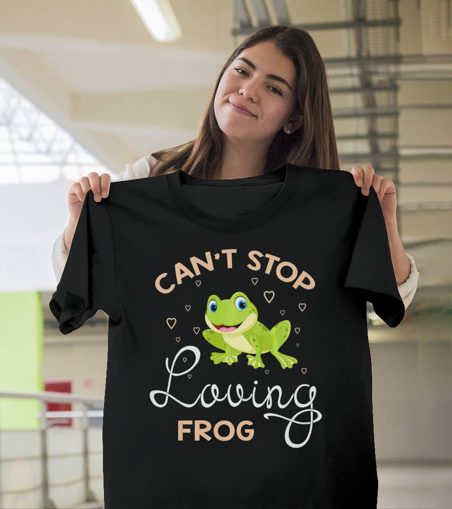 Can’t Stop Loving Frog Frog Lover Hearts T-Shirt