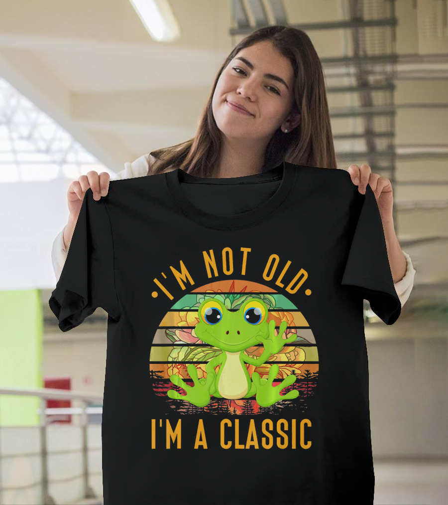 I'm Not Old I'm A Classic Retro Frog Vintage Sunset T-Shirt