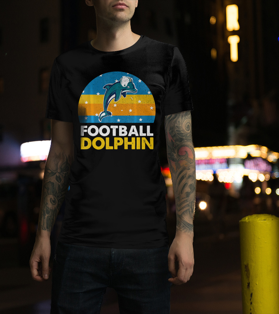 FOOTBALL DOLPHIN Retro Stars Stripes T-Shirt