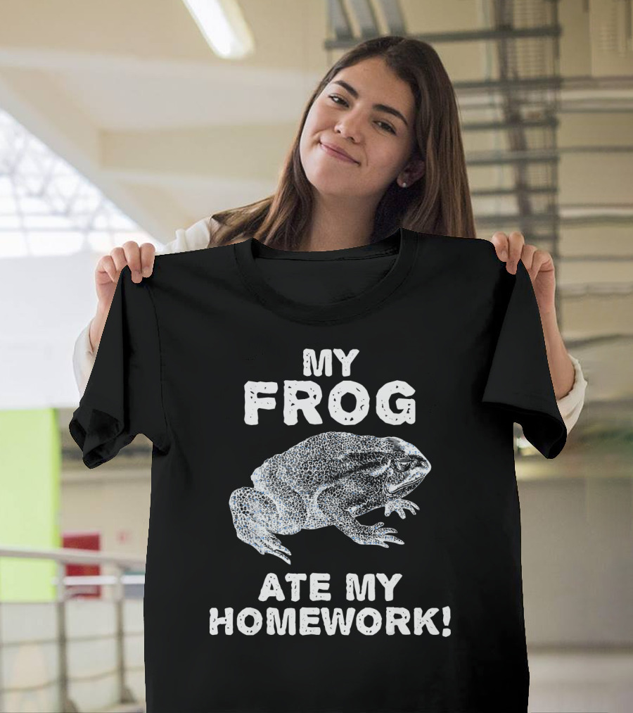 My Frog Ate My Homework Toad Animal Back T-Shirt