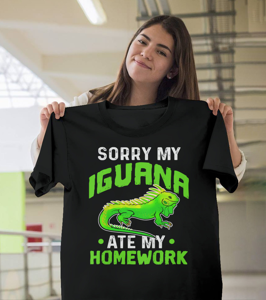 Sorry My Iguana Ate My Homework Kids Funny Pet Lizard Lover T-Shirt