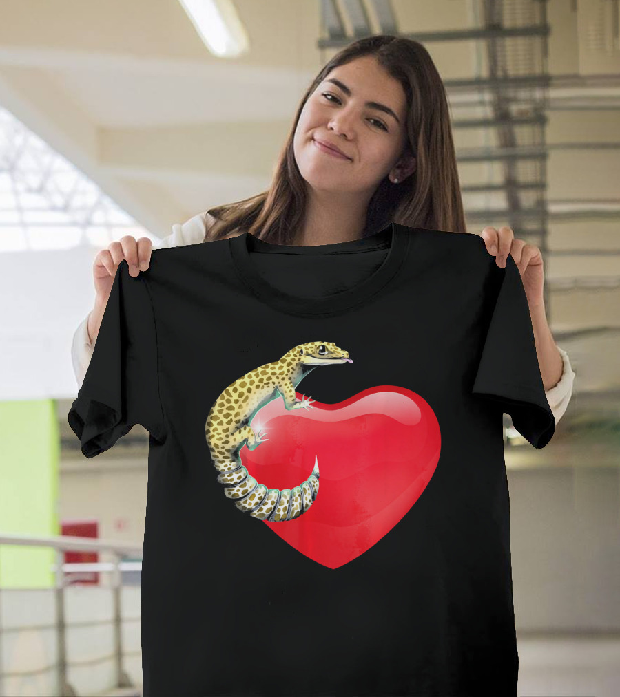 Leopard Gecko Lover Heart Gecko Love T-Shirt