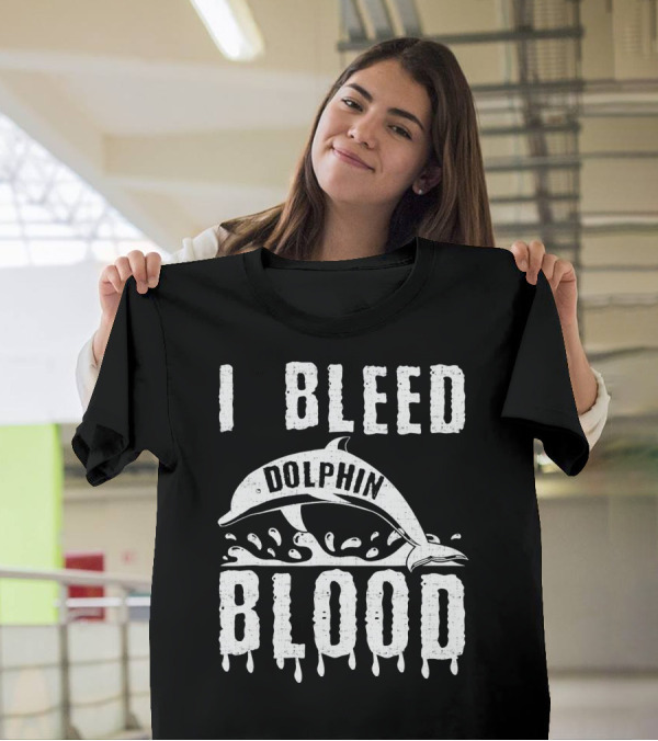 I BLEED DOLPHIN BLOOD SPLASH MOTIF T-Shirt