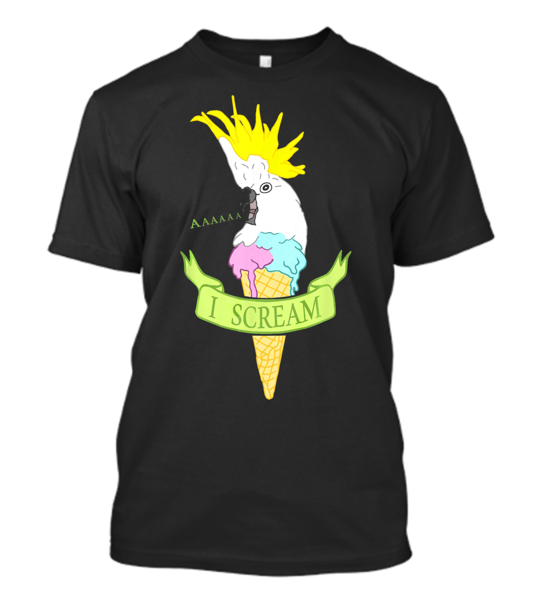 I Scream Ice Cream Aaaaaa Cockatoo Funny Birb T-Shirt