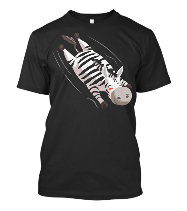 Kids Funny Zebra Sliding Down T-Shirt