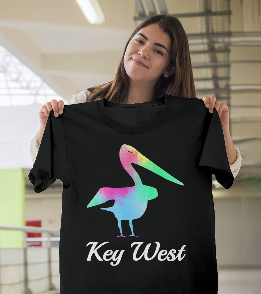 Key West Colorful Pelican Family Vacation T-Shirt