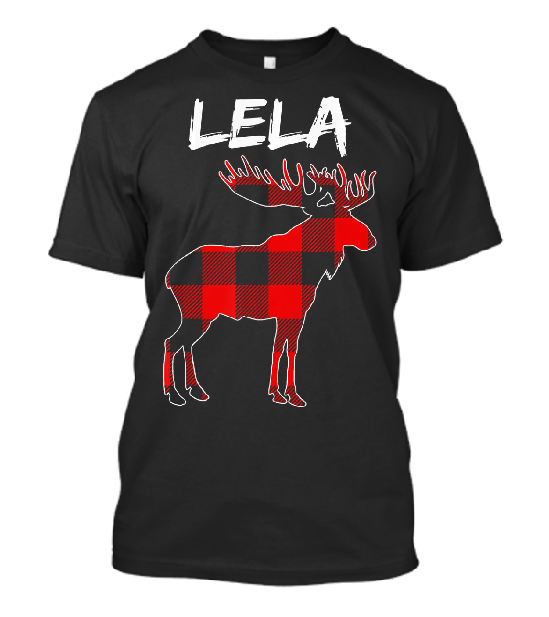 LELA Moose Buffalo Plaid T-Shirt