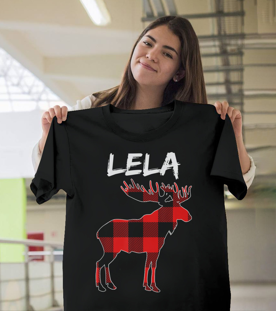 LELA Moose Buffalo Plaid T-Shirt
