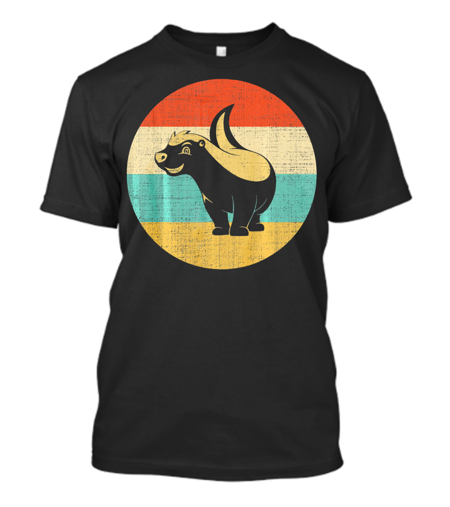Honey Badger Retro Vintage Honey Stripes T-Shirt