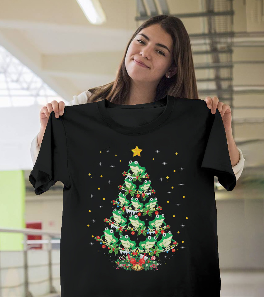 Frog Lovers Christmas Tree Xmas Frogs T-Shirt