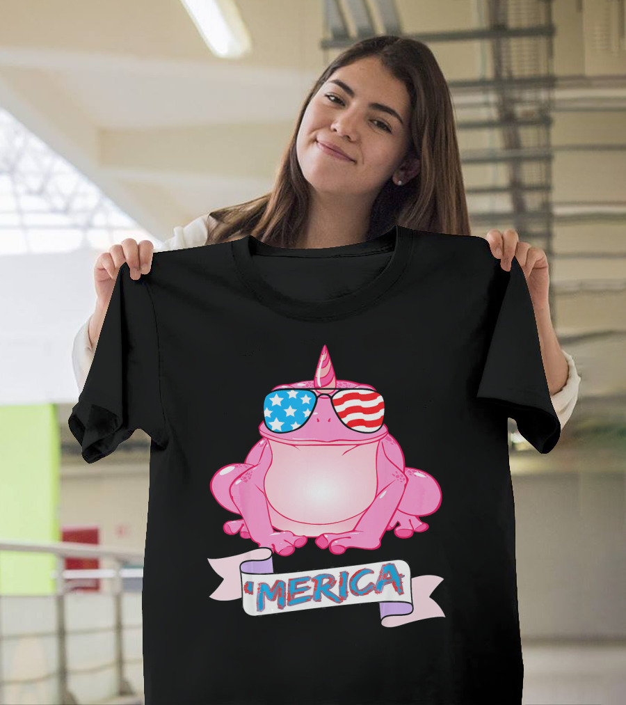 Funny Unicorn Frog 'Merica USA T-Shirt