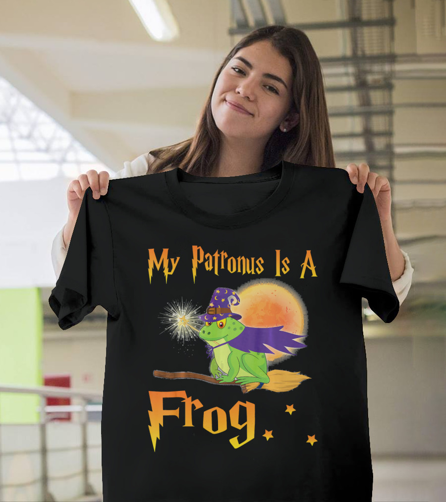 My Patronus Is a Frog Witch Flying Broom Moon T-Shirt