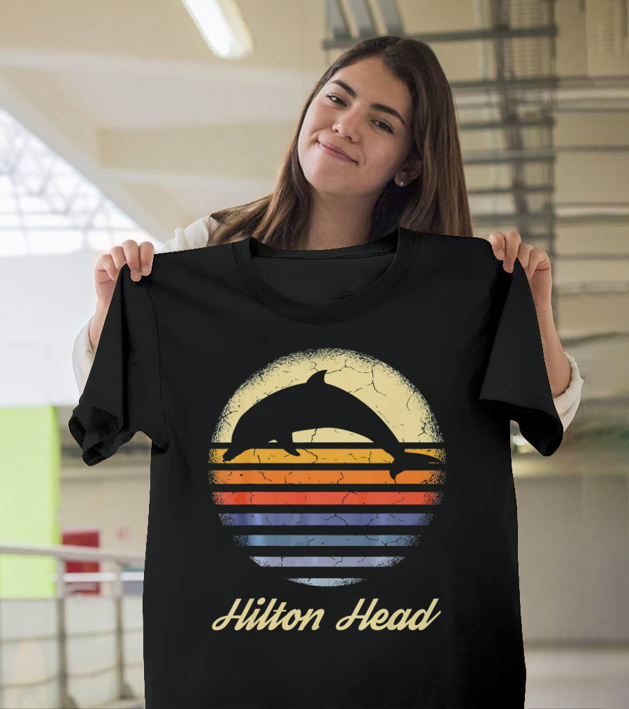 Hilton Head Island South Carolina SC Dolphin Sunset T-Shirt