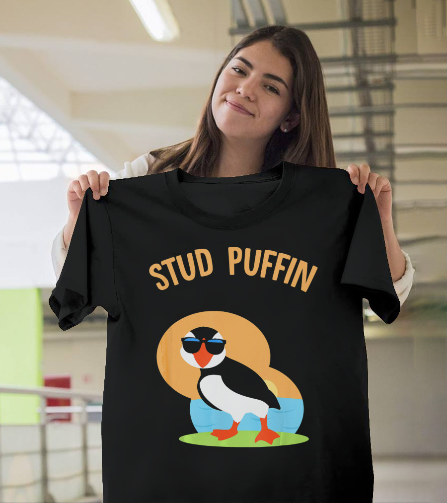 STUD PUFFIN Funny Cute Zoo Animal Sea T-Shirt