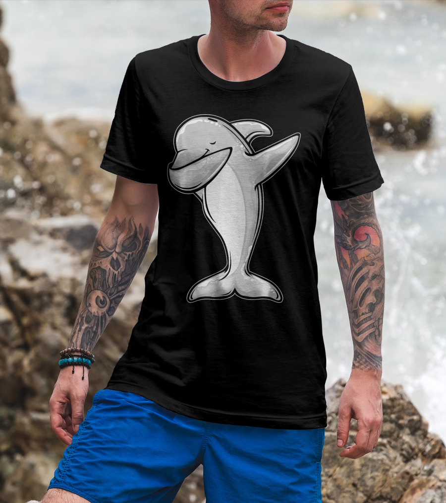 Funny Dolphin Dab Dabbing Dolphi Playful Pose T-Shirt