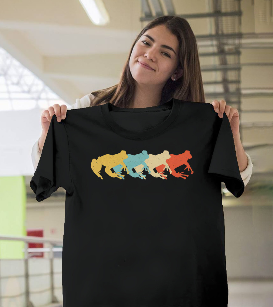 Frog Vintage Retro Toad Animal Amphibian Colorful T-Shirt