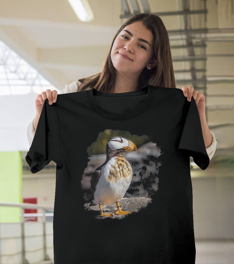 Puffin on Rocks Kurt M Dobbins T-Shirt