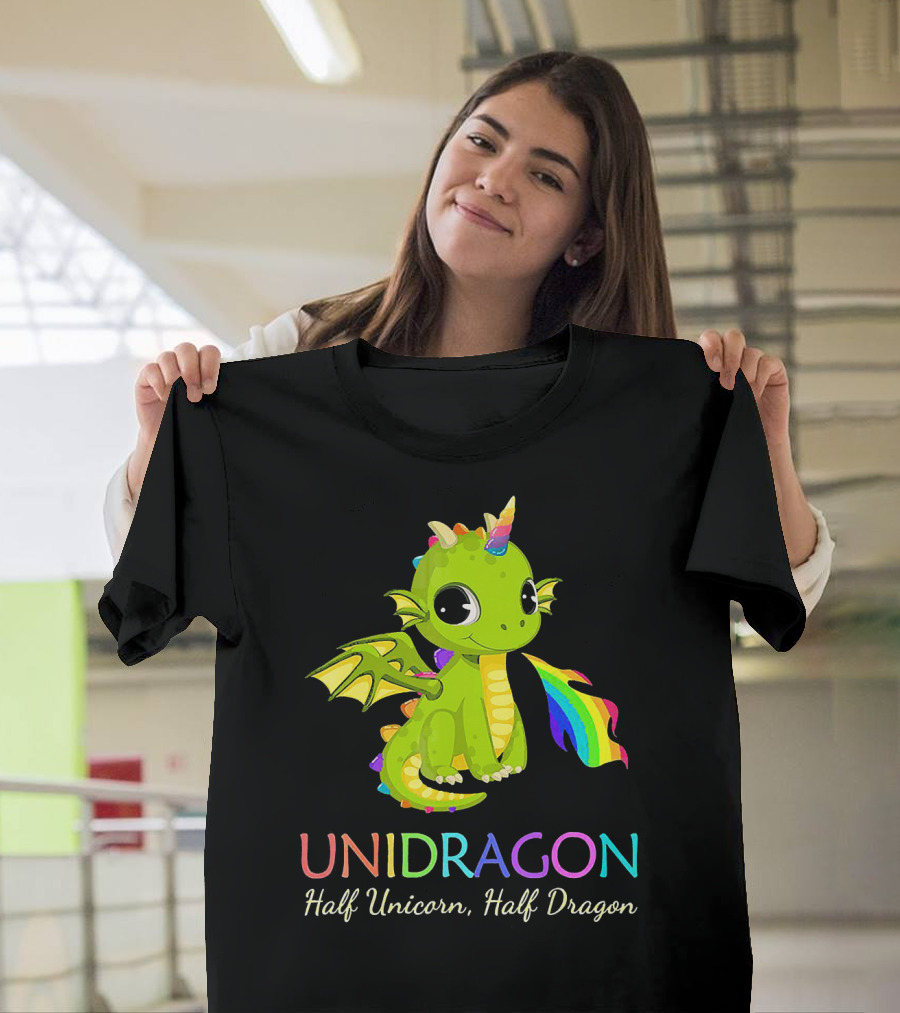 UNIDRAGON Half Unicorn Half Dragon Cute Rainbow Creature T-Shirt