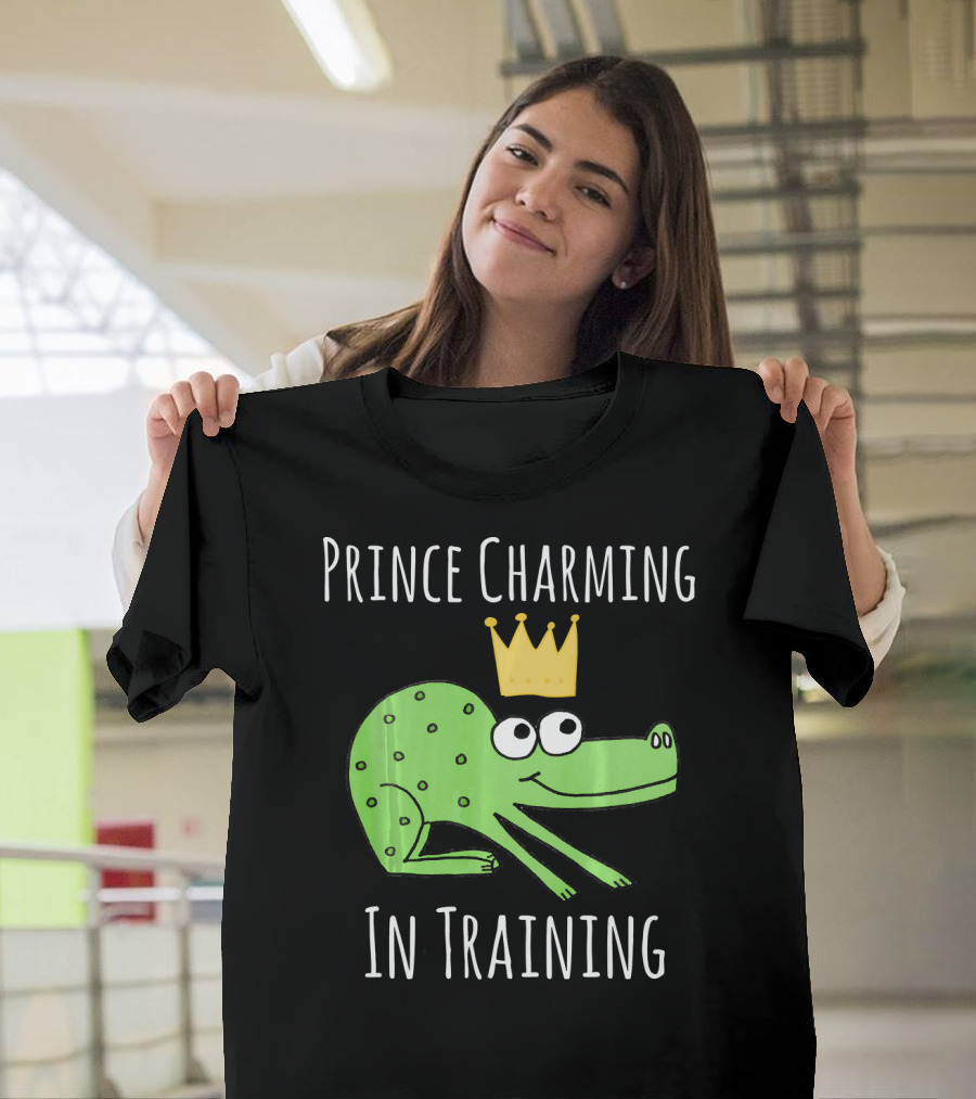 Prince Charming In Training Frog Graphic with Crown T-Shirt