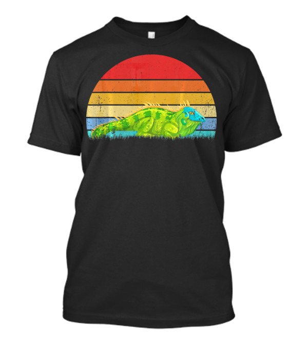 Vintage Retro Iguana Animal Lover Sunset Colors T-Shirt