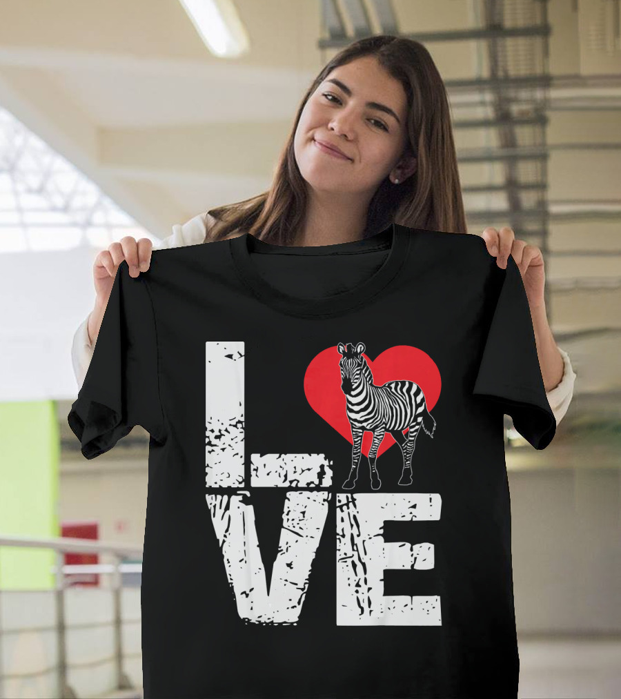 Love Zebra Heart T-Shirt