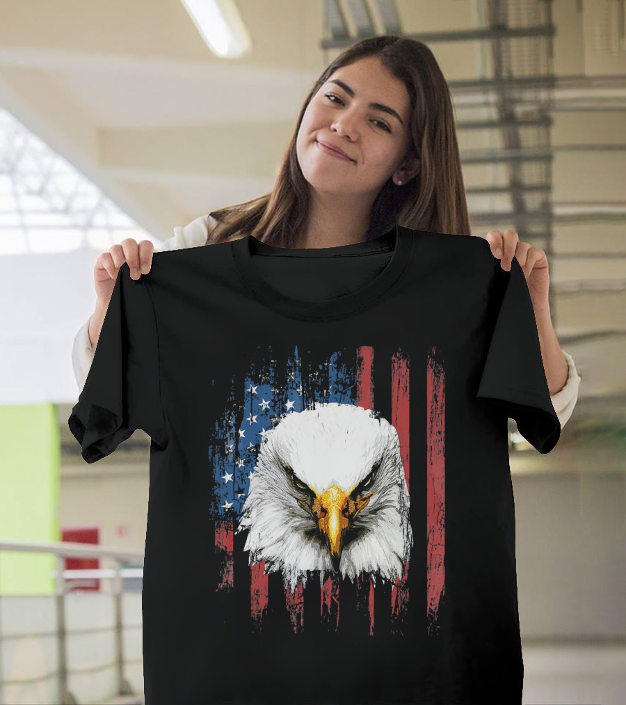 Bald Eagle American Flag 4th of July Independence Day T-Shirt