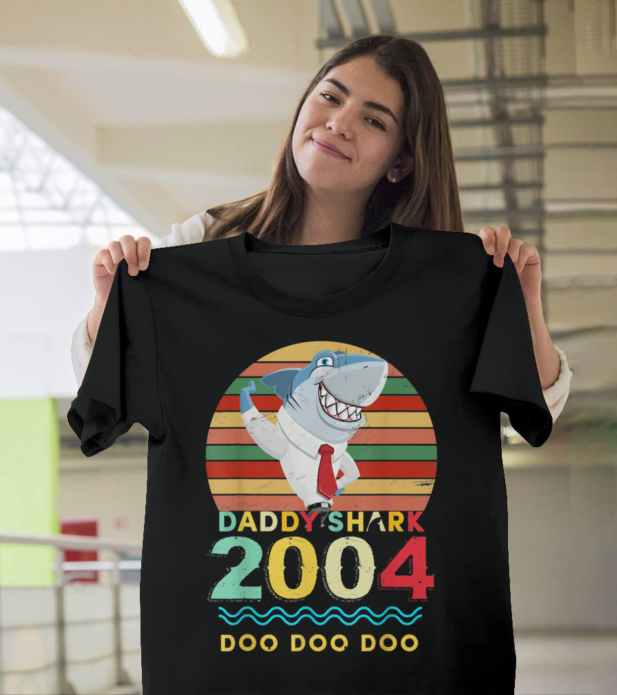 Daddy Shark 2004 Doo Doo Doo Vintage Rainbow T-Shirt