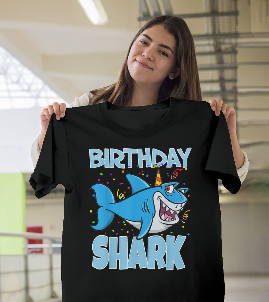 Birthday Shark Blue Party for Boy T-Shirt