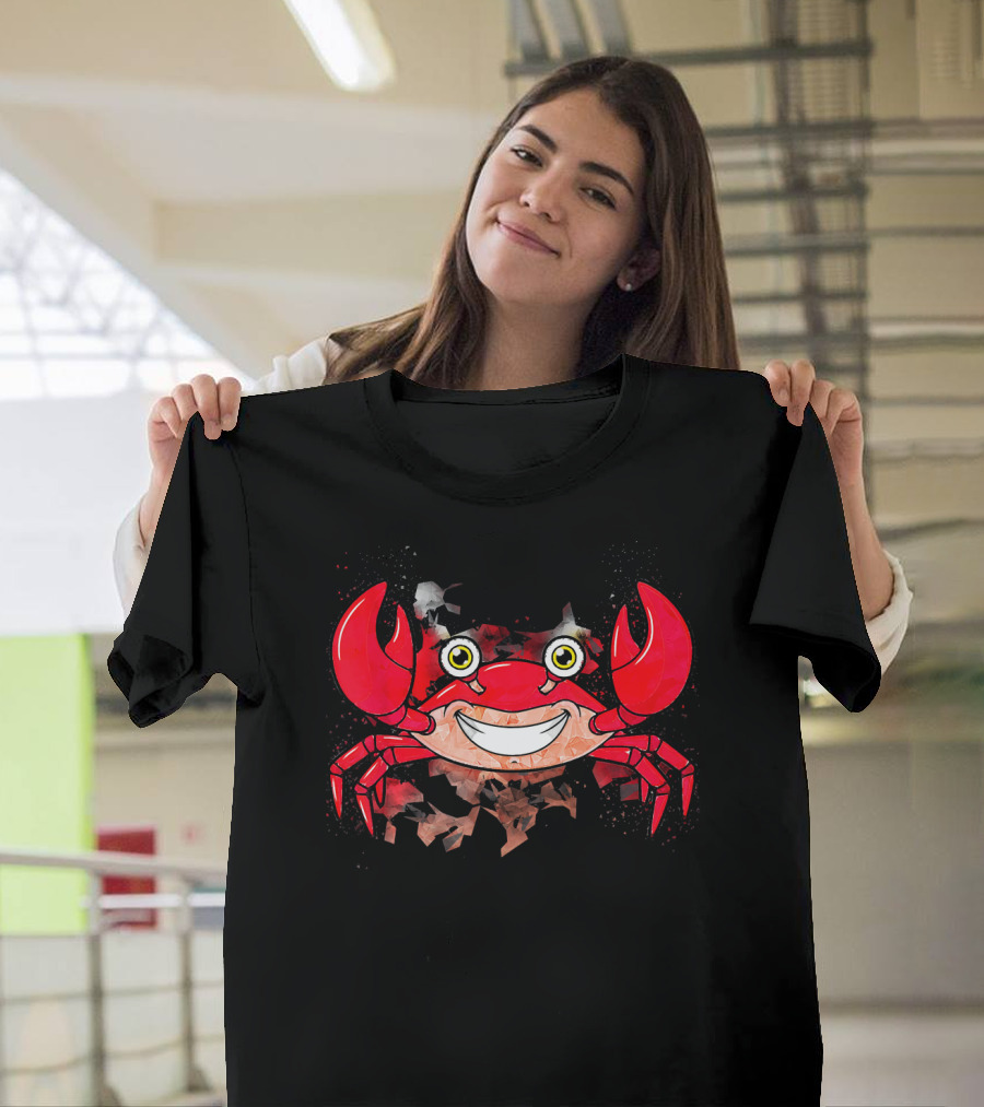 Colorful Smiling Crab Lover Animals T-Shirt
