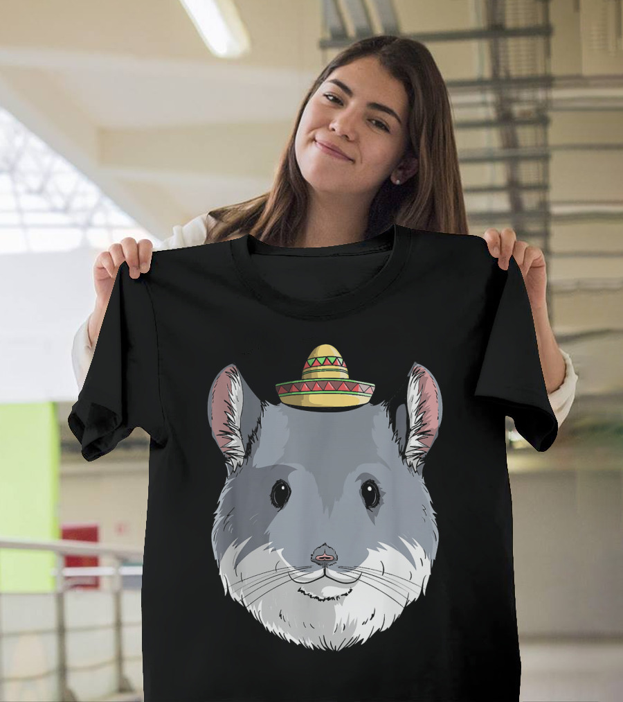 Chinchilla in Sombrero Celebrating Cinco De Mayo Fiesta T-Shirt