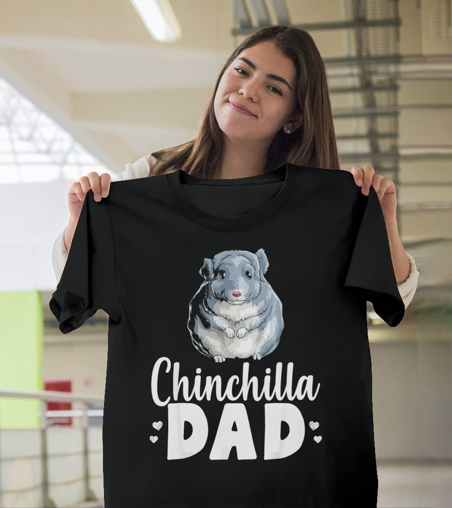 Chinchilla Dad Funny Adorable Cute Animal Heart Decorations T-Shirt