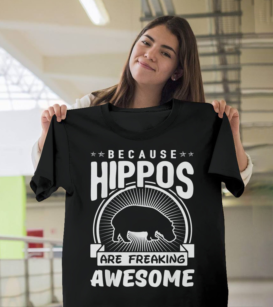 Because Hippos Are Freaking Awesome Hippo Silhouette Star T-Shirt