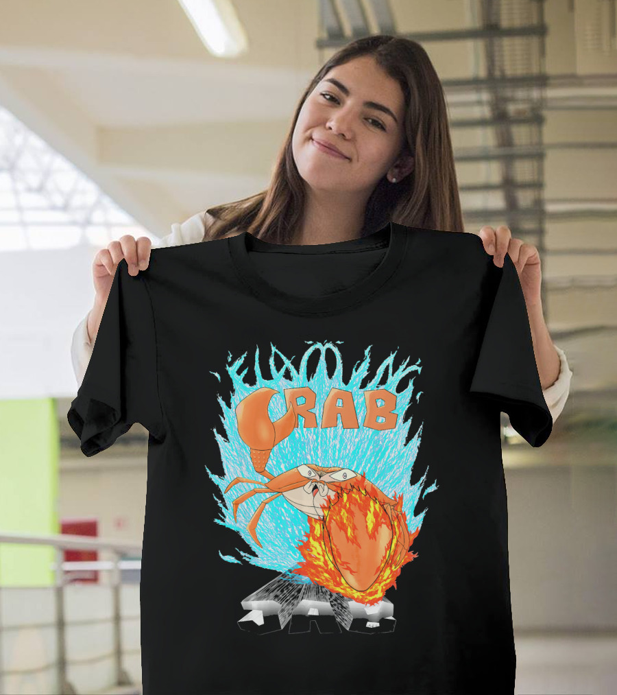 Flaming Crab Jab Cool Punch Action Ani T-Shirt